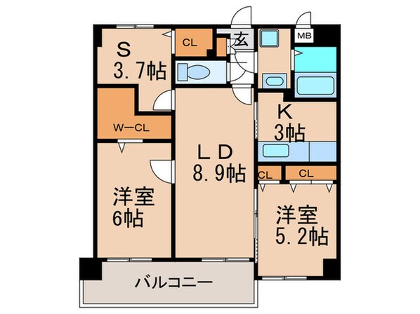 スカイシャトレ柚須の物件間取画像